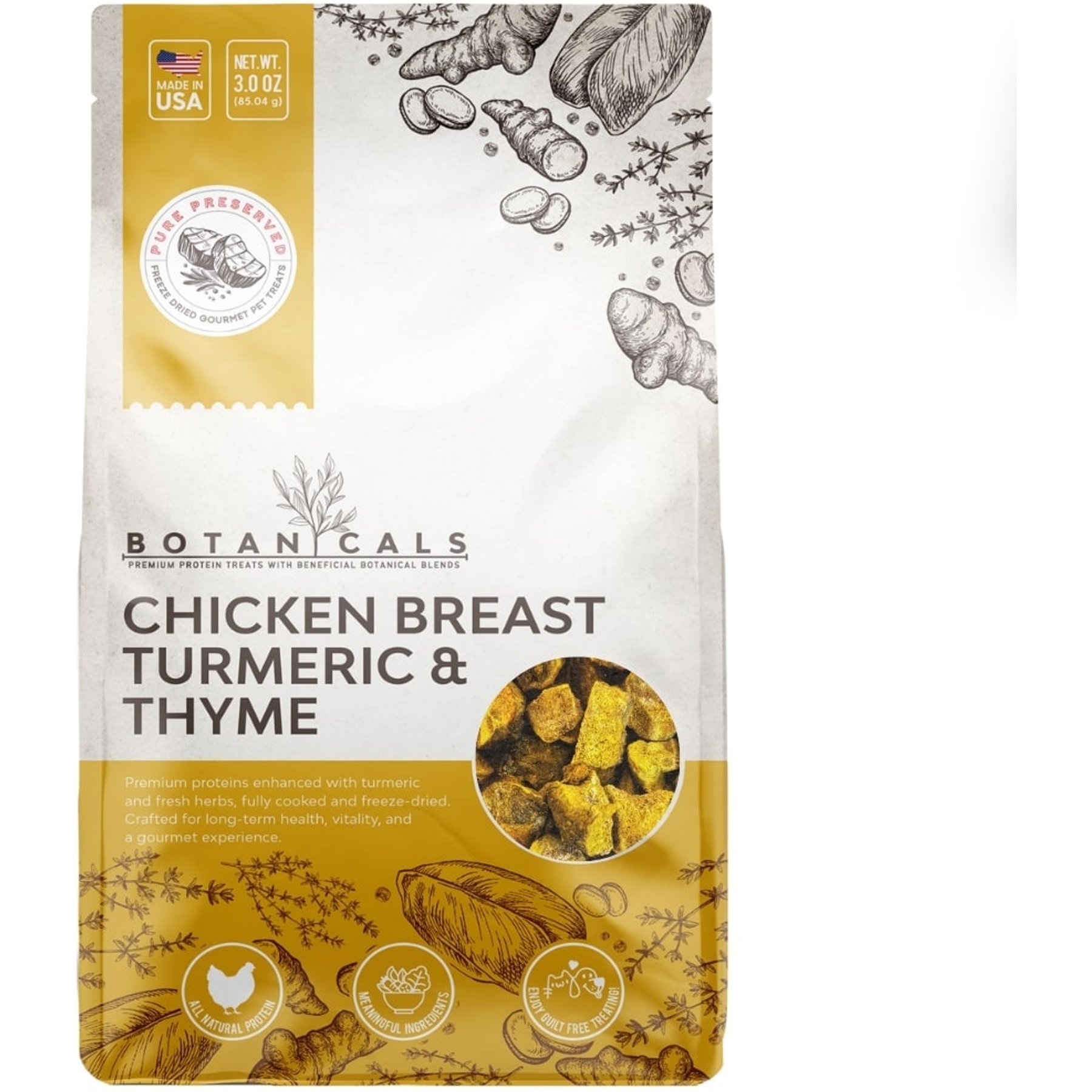 Elixir Kitchens Pure Preserved Botanicals Freeze-Dried Chicken Breast Dog Treats, 3.0-oz bag