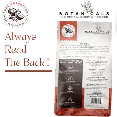 Show full view: Elixir Kitchens Pure Preserved Botanicals Freeze-Dried Salmon Dog Treats, 3.0-oz bag slide 4 of 6