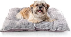 Elle Printed Microsuede Plush Bottom Dog Tufted Mat, Gray, Large