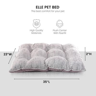 Show full view: Elle Printed Microsuede Plush Bottom Dog Tufted Mat, Gray, Large slide 3 of 9