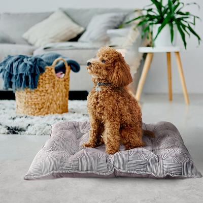 Show full view: Elle Printed Microsuede Plush Bottom Dog Tufted Mat, Gray, Small slide 4 of 8