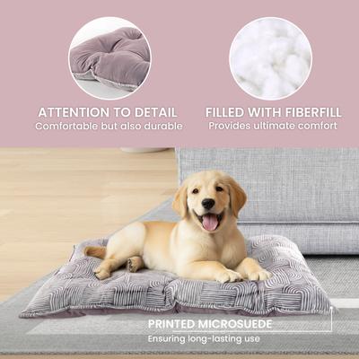 Show full view: Elle Printed Microsuede Plush Bottom Dog Tufted Mat, Gray, Small slide 3 of 8