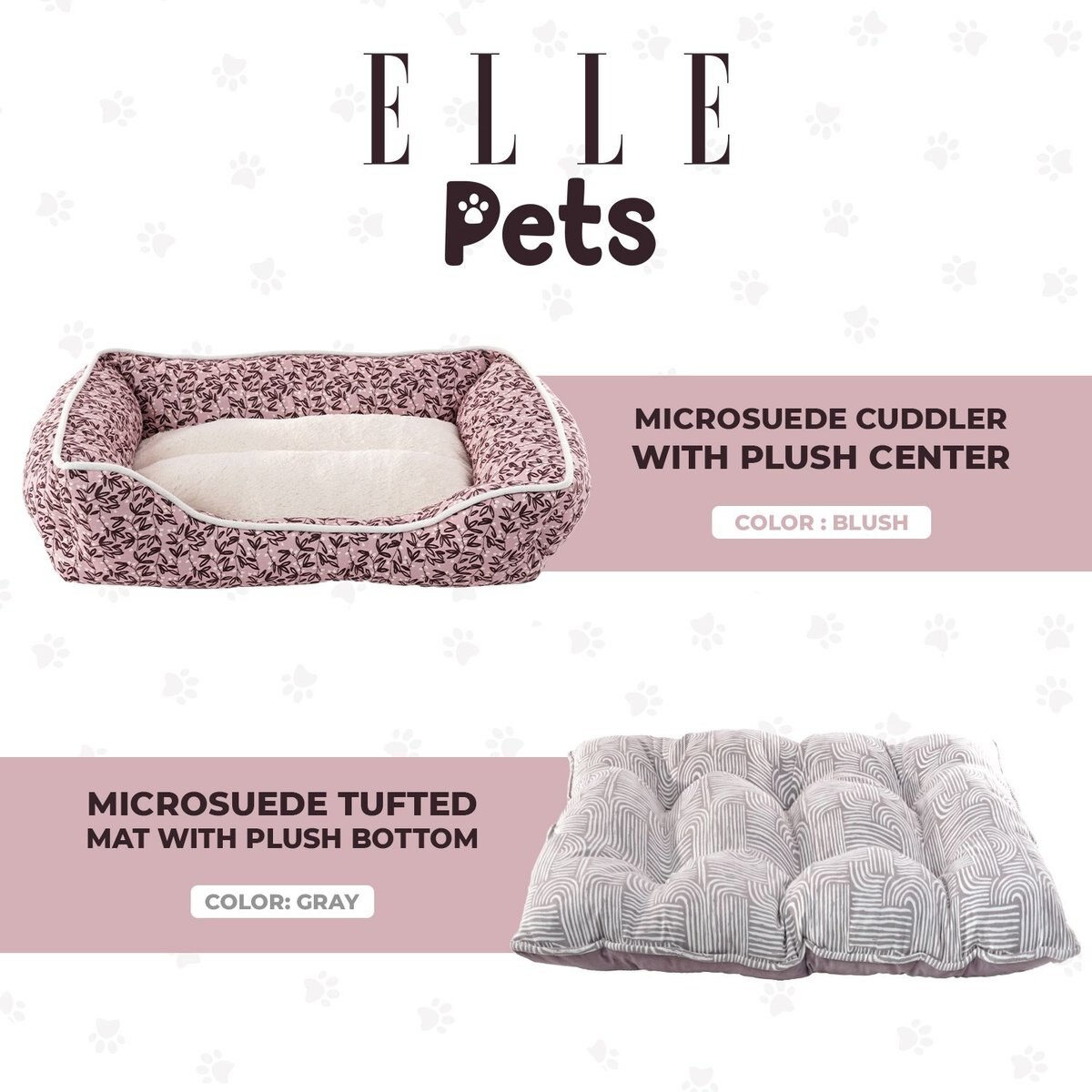 Elle Printed Microsuede Plush Bottom Dog Tufted Mat