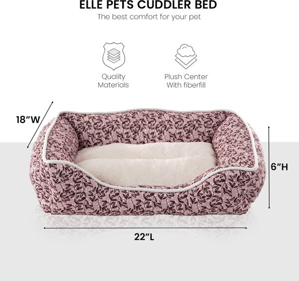 Elle Decor Square Cuddler Plush Dog Bed