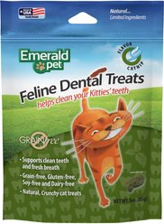 Emerald Pet Feline Dental Catnip Flavor Grain-Free Cat Treats, 3-oz bag