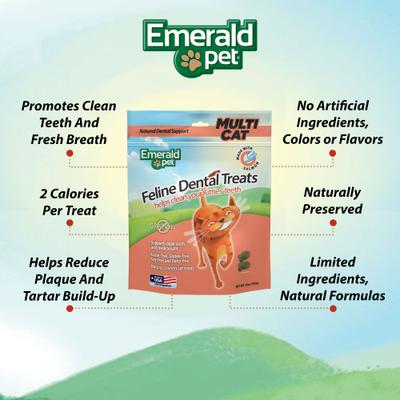 Show full view: Emerald Pet Feline Dental Salmon Grain-Free Cat Treats, 32-oz bag slide 6 of 11