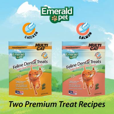 Show full view: Emerald Pet Feline Dental Salmon Grain-Free Cat Treats, 32-oz bag slide 7 of 11