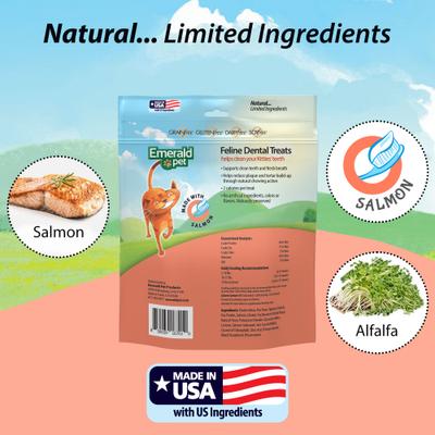 Show full view: Emerald Pet Feline Dental Salmon Grain-Free Cat Treats, 32-oz bag slide 8 of 11
