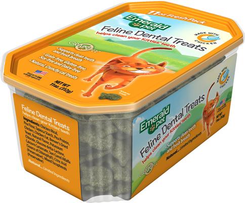 Show full view: Emerald Pet Feline Dental Treats with Chicken Cat Treats, 11-oz bag slide 3 of 9