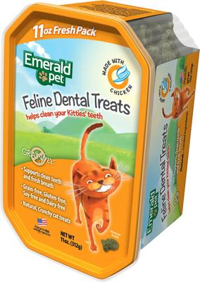 Show full view: Emerald Pet Feline Dental Treats with Chicken Cat Treats, 11-oz bag slide 4 of 9