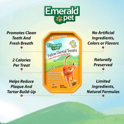 Show full view: Emerald Pet Feline Dental Treats with Chicken Cat Treats, 11-oz bag slide 5 of 9