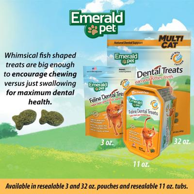 Show full view: Emerald Pet Feline Dental Treats with Chicken Cat Treats, 11-oz bag slide 8 of 9