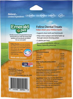 Show full view: Emerald Pet Feline Dental Treats with Chicken Cat Treats, 6-oz bundle  slide 3 of 9