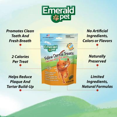 Show full view: Emerald Pet Feline Dental Treats with Chicken Cat Treats, 6-oz bundle  slide 5 of 9