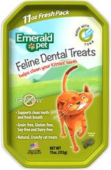 Emerald Pet Feline Dental Tuna Grain-Free Cat Treats, 11-oz bag