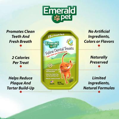 Show full view: Emerald Pet Feline Dental Tuna Grain-Free Cat Treats, 11-oz bag slide 5 of 9