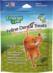 Emerald Pet Feline Dental Tuna Grain-Free Cat Treats, 3-oz bag