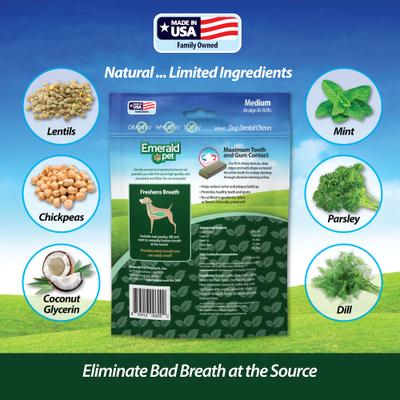 Show full view: Emerald Pet Fresh Smileezz Medium Grain-Free Dental Dog Treats, 18 count slide 6 of 9