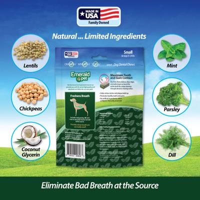 Show full view: Emerald Pet Fresh Smileezz Small Grain-Free Dental Dog Treats, 32 count slide 6 of 8