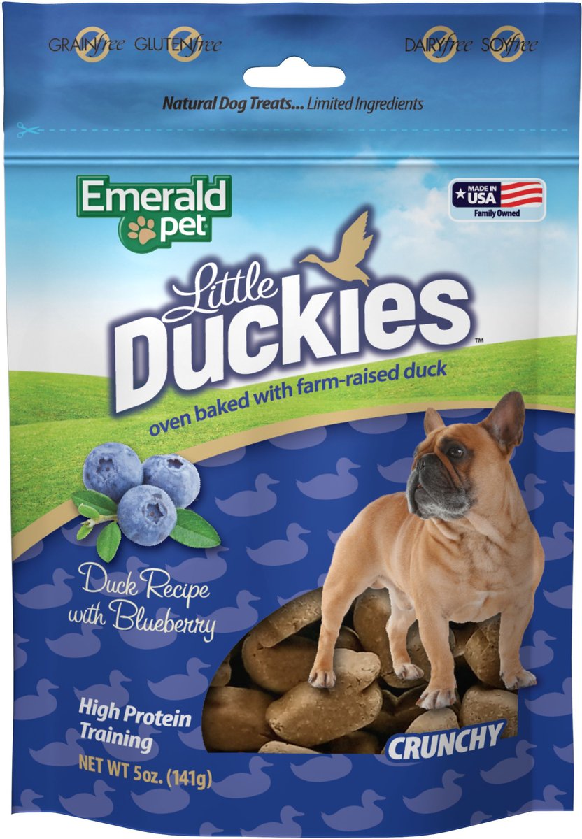 Emerald Pet Grain-Free Little Duckies with Duck & Blueberry Dog Treats