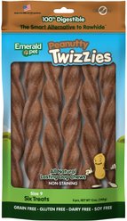 Emerald Pet Peanutty Twizzies Grain-Free Dog Treats, 6 count, 9-in