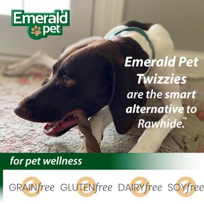 Show full view: Emerald Pet Peanutty Twizzies Grain-Free Dog Treats, 6 count, 9-in slide 8 of 9