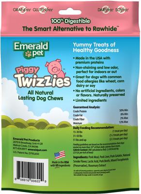 Show full view: Emerald Pet Piggy Twizzies Grain-Free Dog Treats, 6 count, 6-in slide 3 of 9