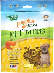 Emerald Pet Pumpkin Harvest Mini Trainers Banana Soft & Chewy Dog Treats, 6-oz bag