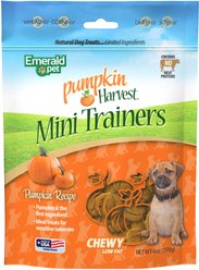 Emerald Pet Pumpkin Harvest Mini Trainers Pumpkin Soft & Chewy Dog Treats, 6-oz bag