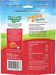 Emerald Pet Pumpkin Harvest Oven Baked with Apple Chicken-Free Dog Treats, 6-oz bag slide 2 of 7