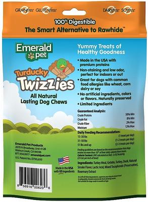 Show full view: Emerald Pet Turducky Twizzies Grain-Free Dog Treats, 6 count, 6-in slide 3 of 10