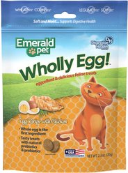Emerald Pet Wholly Egg Chicken Cat Treats, 2.5-oz bag