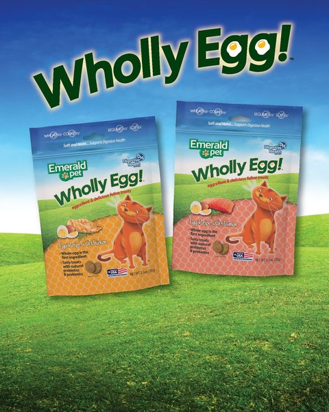 Emerald Pet Wholly Egg Salmon Cat Treats, 2.5-oz bag