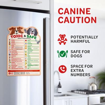 Show full view: Emmy's Best Pet Products New Puppy Essentials Toxic vs Safe Dog Food Feeding Chart with Safety Emergency Numbers Fridge Magnet, Multicolor slide 4 of 8