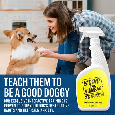 Show full view: Emmy's Best Pet Products Stop The Chew 3X Strength Anti-Chew Bitter Dog Spray, 32-fl oz bottle slide 3 of 9