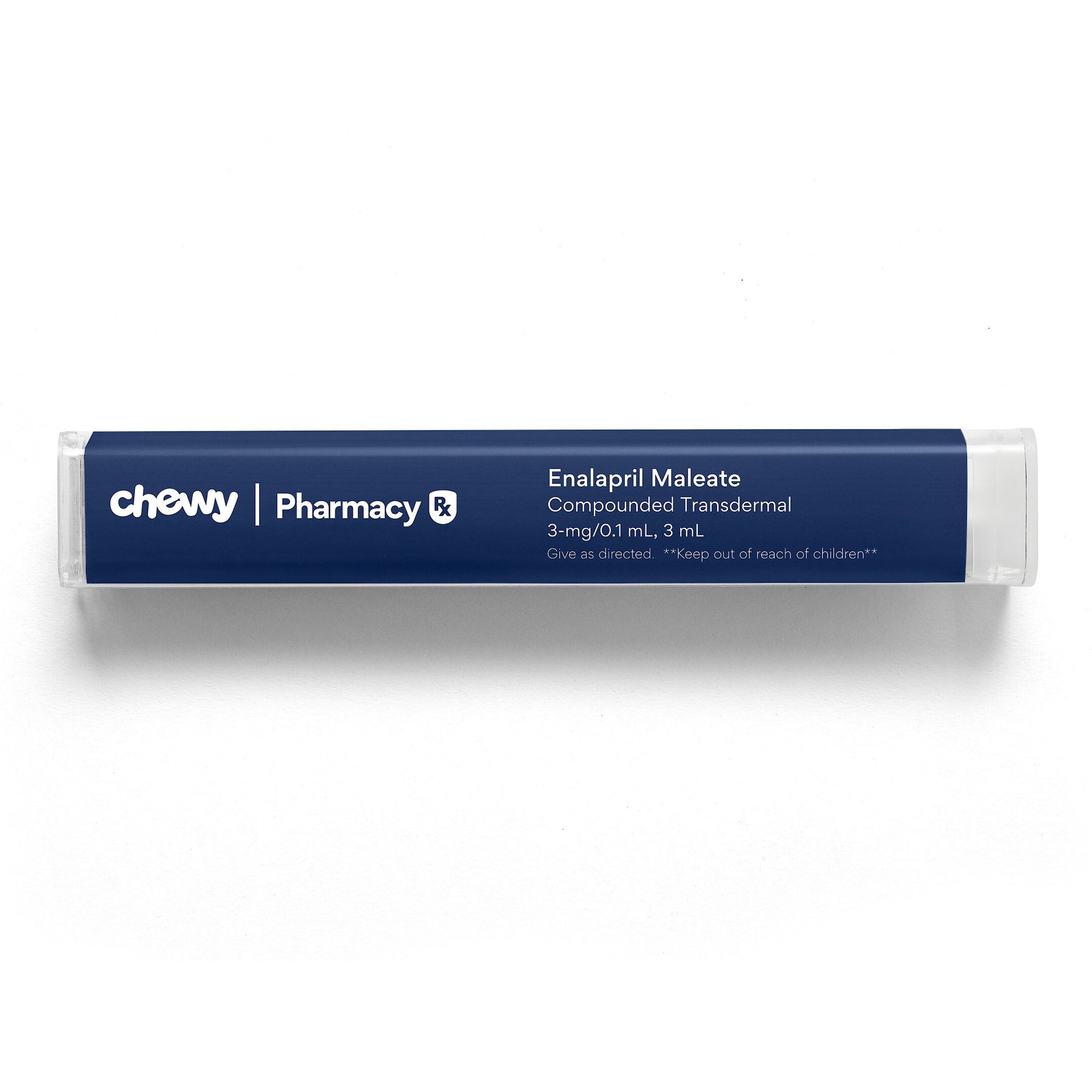 Enalapril Maleate Compounded Transdermal Cream, 3 mg/0.1 mL, 3 mL for Veterinary use (2 clicks=0.1 mL)