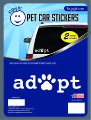 Enjoy It Adopt Pawprint Car Sticker, 2 count