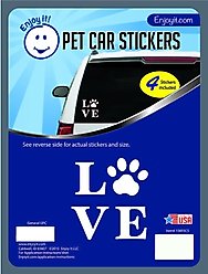 Enjoy It Love & Paw Car Sticker, 4 count