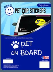 Enjoy It "Pet on Board" Car Sticker, 3 count