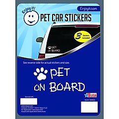 Enjoy It "Pet on Board" Car Sticker, 3 count