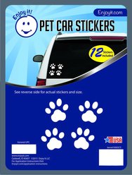 Enjoy It Pet Paw Car Stickers, 12 count