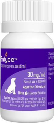 Show full view: Entyce (capromorelin) Oral Solution for Dogs, 30-mg/mL, 10-mL, 2 Count slide 3 of 10