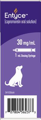 Show full view: Entyce (capromorelin) Oral Solution for Dogs, 30-mg/mL, 10-mL, 2 Count slide 4 of 10
