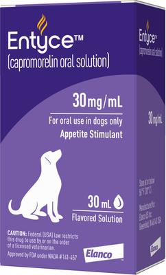 Show full view: Entyce (capromorelin) Oral Solution for Dogs, 30-mg/mL, 30-mL slide 9 of 12