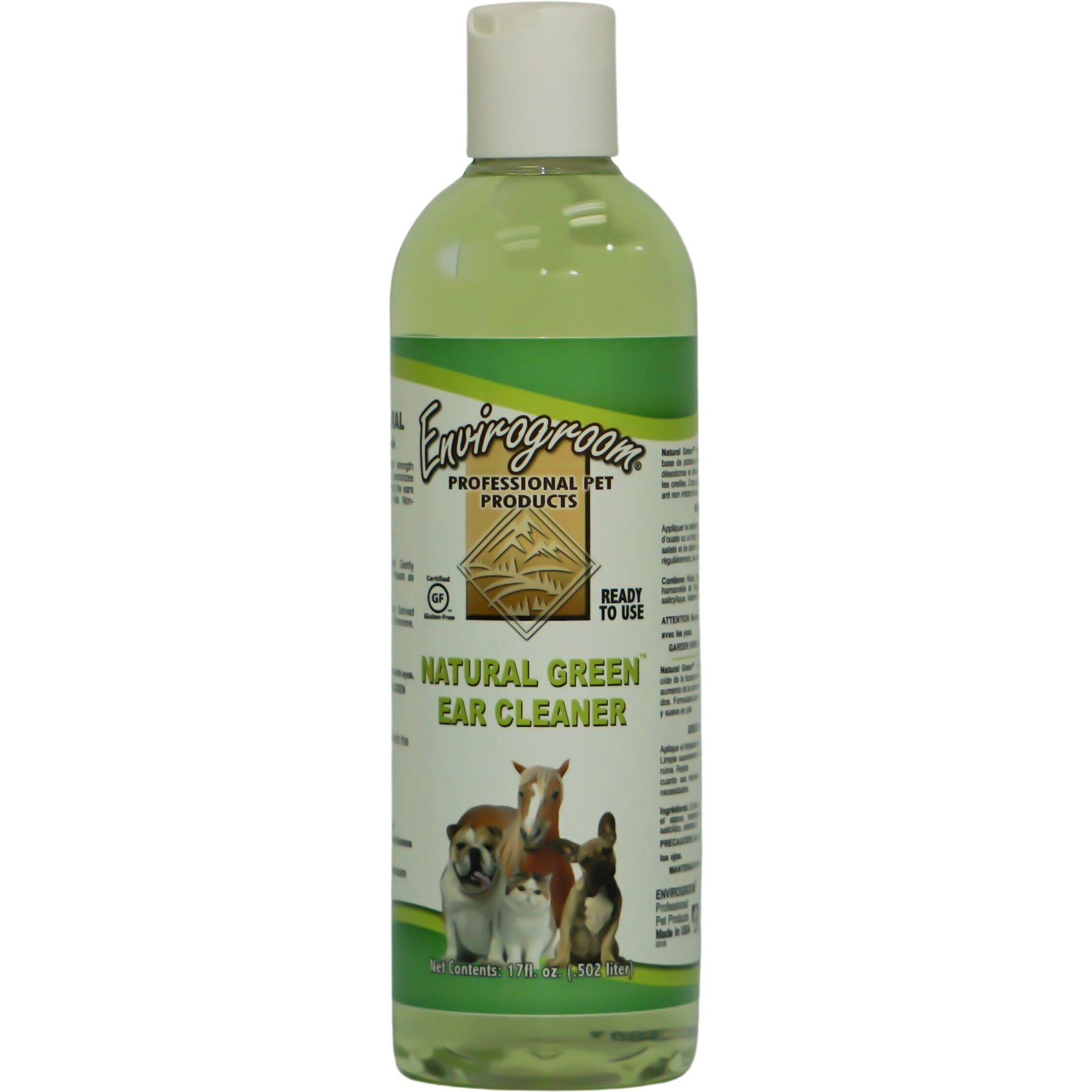 Envirogroom Natural Green Ready-To-Use Dog & Cat Ear Cleaner, 17-fl oz bottle