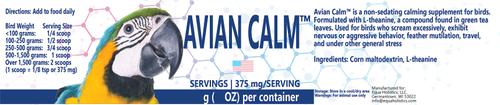 Show full view: Equa Holistics Avian Calm Bird Supplement, 120 Scoop slide 2 of 3