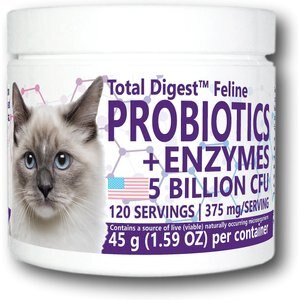 Equa Holistics Total Digest Probiotics & Enzymes Cat Supplement, 1.59-oz tub