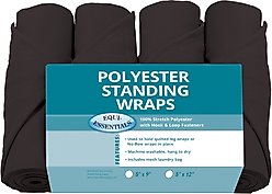 Equi-Essentials Poly Standing Horse Leg Wraps, Black, 5-in x 5-ft