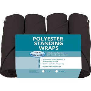 Equi-Essentials Poly Standing Horse Leg Wraps, Black, 5-in x 5-ft