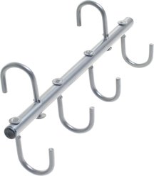 Equi-Essentials Portable Horse Tack Rack with 4 Hooks, Silver